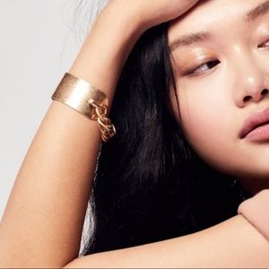 Free People Locking Chained Boho Cuff Bracelet
